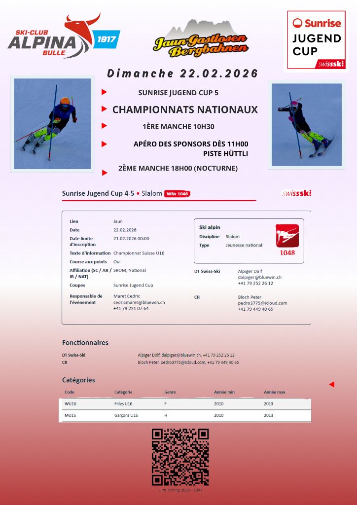 Programme du dimanche 22 février 2026